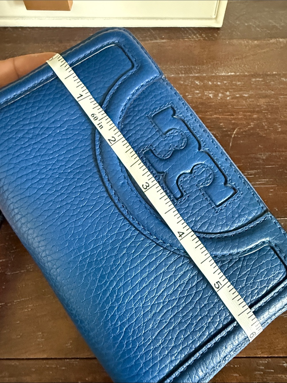 Tory Burch Royal Blue Pebbled Leather Wristlet - Picture 13 of 15
